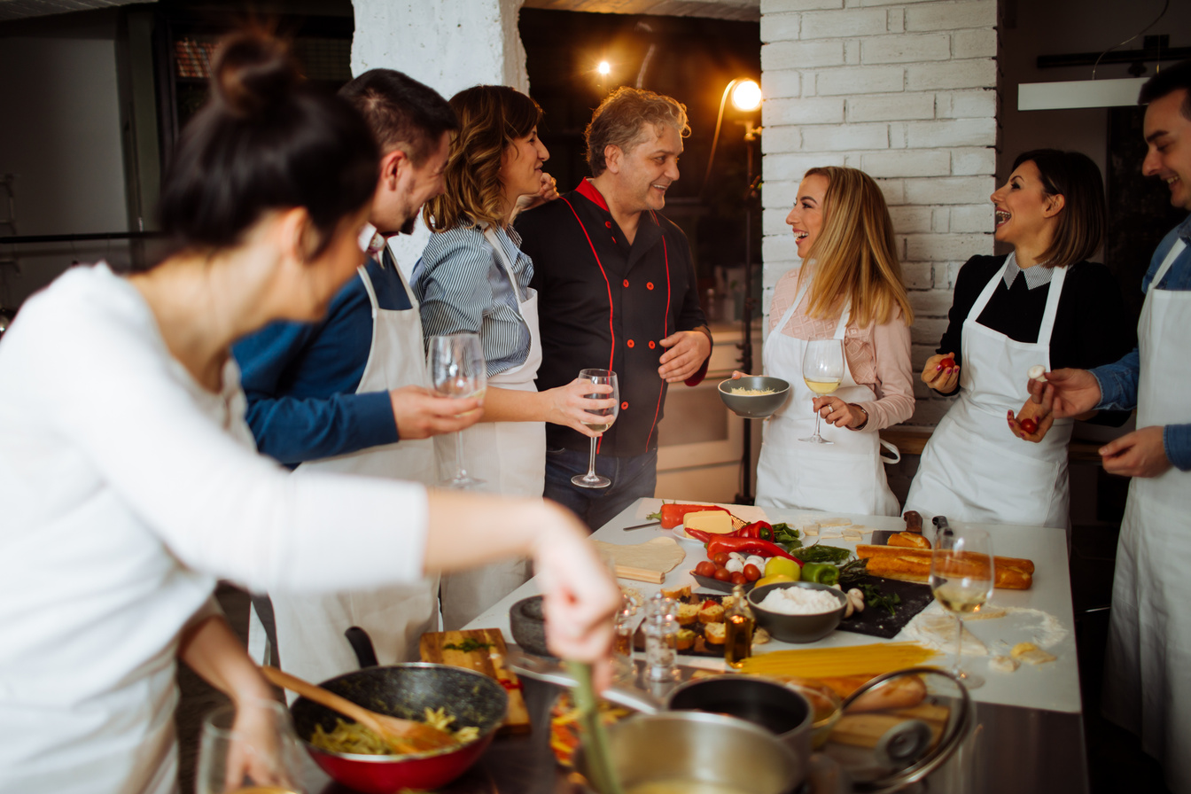 Team building in a cooking class